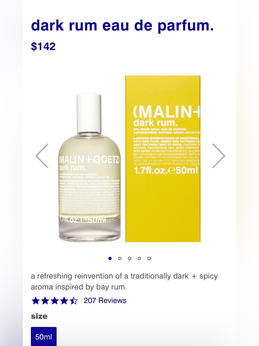 Malin+Goetz Dark Rum Perfume